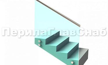 Ограждение с профильным поручнем с пазом на точечном креплении на лестнице купить в Перми