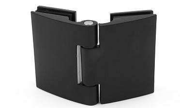 Петля для душевой кабины стекло-стекло 180°, без реза, нержавеющая сталь AISI 304, черная t313 BL купить в Перми