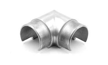 Отвод поручня с пазом Ø48.3мм, 90°, с двумя установочными кольцами, шлифованный 320Grit, (aisi 304) Фk237-2 купить в Перми