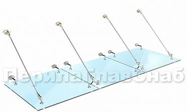 Комплект фурнитуры для козырька 1200х2800 (на вантах/тягах) k671-12-28 купить в Перми