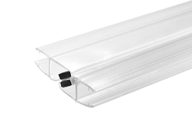 Комплект уплотнителей для стекла в душевую кабину  (2 шт.), стекло-стекло 8 мм, с магнитом 135°, 2200 мм t208