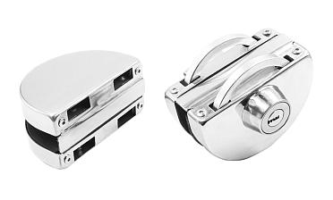 Замок для стеклянной двери с ответной частью на стекло, без вырезов в стекле полированный t109 PSS купить в Перми