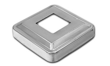 Низ стойки фигурный под трубу 25х25 мм, 66х66х0.4, высота 16 мм, полированный (AISI 304) k374 купить в Перми