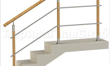 Два ригеля на держателях, пластиковый поручень и квадратные деревянные стойки купить в Перми