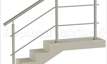 Два ригеля на держателях, круглый поручень и квадратные стойки купить в Перми