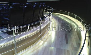 Ограждение со светильниками, встроенными в поручень купить в Перми