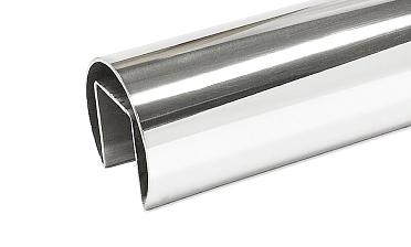 Труба AISI 304 Ø50.8 мм х 1.5 х 6м, с пазом 20х20 мм под стекло, полированная, AISI 304 k828-2 купить в Перми