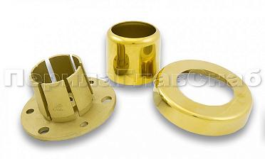 Цанга под трубу Ø38.1 мм, полированная #600, AISI 304, 3 отв. Ø7 мм, 3 отв. Ø9 мм, под золото Фk026-88 купить в Перми