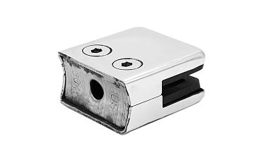 Стеклодержатель штампованный, под стекло 10 мм (5+5 мм), квадратный под стойку Ø38.1 мм (40х24х48 ) полированный AISI 304 k351-10 купить в Перми