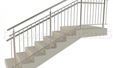 Нержавеющие ограждения с вертикальным заполнением 'частокол' - вариант №4 купить в Перми