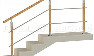 Два ригеля на держателях, квадратный деревянный поручень и квадратные деревянные стойки купить в Перми