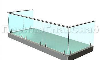 Балконные ограждения из стекла на министойках в Перми. Готовые проекты ПерилаГлавСнаб