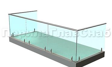 Балконные ограждения из стекла на министойках купить в Перми