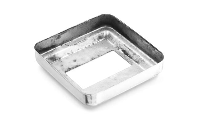 Низ стойки под трубу 40х20 мм, 66х66х0.6, высота 16 мм, полированный (AISI 304) k385-3 2