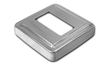 Низ стойки под трубу 50х25 мм, 84х84х0.6 мм, высота 17 мм, полированный (AISI 304) k398 купить в Перми