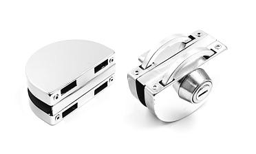 Замок для стеклянной двери с ответной частью на стекло, без вырезов, нержавеющая сталь AISI 201, полированная t109-201 PSS купить в Перми