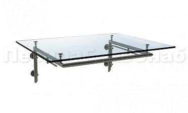 Стеклянный козырек на Г-образном каркасе - вариант 1 купить в Перми