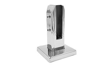 Стеклодержатель напольный 50х50х160 мм, литой, плоский, без сверления, нержавеющая сталь AISI 304, полированная k275-3 купить в Перми