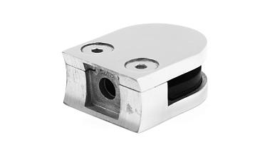 Стеклодержатель литой с вставками под стекло 8-10 мм, закругленный под Ø50.8 мм, 40х22х50, полированный, (AISI 304) k001-8 купить в Перми