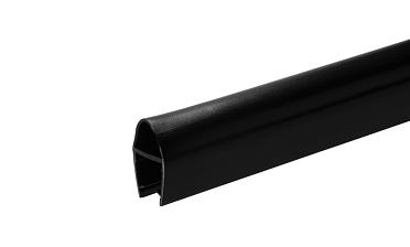 Уплотнитель для стекла 8 мм, дверь-стекло 2200 мм, непрозрачный черный t212-2 BL-U купить в Перми