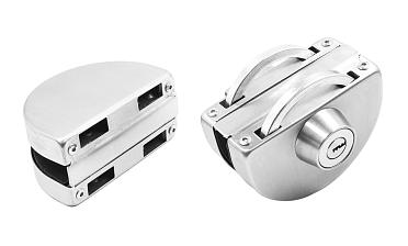 Замок для стеклянной двери с ответной частью на стекло, без вырезов в стекле шлифованный t109 SSS купить в Перми