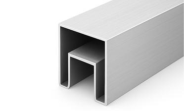 Труба 40х40 мм с пазом 24х24 под стекло, 6000 мм, алюминиевая, анодированная Фk856-3 AL купить в Перми