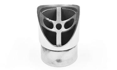 Наконечник седловина косая 30° на стойку Ø50.8 мм, под поручень Ø50.8 мм, литая, полированная, AISI 304, k560 купить в Перми