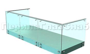 Ограждения на несущем стекле с торцевым креплением для балкона в Перми. Готовые проекты ПерилаГлавСнаб