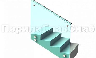 Ограждение с поручнем на выносе на точечном креплении на лестнице купить в Перми