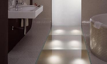 Стеклянные полы в ванной купить в Перми