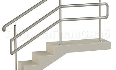 Нержавеющие ограждения с двойным поручнем без ригелей - вариант 1 купить в Перми