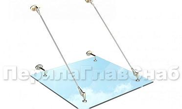 Стеклянный козырек на вантах купить в Перми