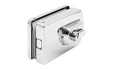 Замок для стеклянной двери вертикальный с ответной частью на стену и пол, полированный, вырез 15 t135 PSS купить в Перми