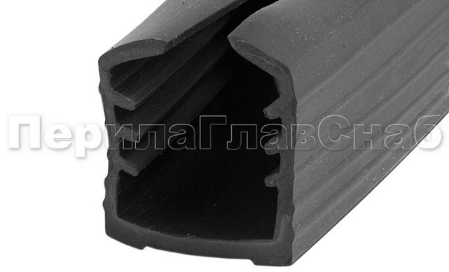 Уплотнитель в поручень с пазом 24х24 для стекла 8+8 мм, EPDM Фk303 