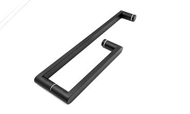 Ручка 225х425 круглая+квадратная труба AISI 304 черная t628 BL купить в Перми