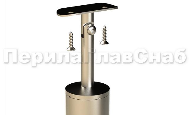 Готовая стойка Ø38,1х950 мм деревянная, со вставками из нержавеющей стали 2х100 мм с 4 стеклодержателями k741-3 2