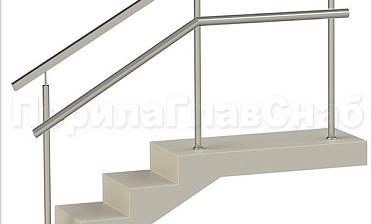 Ограждения с квадратным поручнем и дополнительным поручнем без ригелей купить в Перми