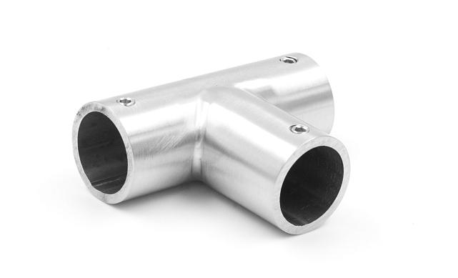 Соединитель-тройник для трубы 19 мм, нержавеющая сталь AISI 304, шлифованная t902 SSS 2