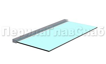 Козырек на алюминиевом профиле ,вынос до 950мм k671-100-2.4 купить в Перми