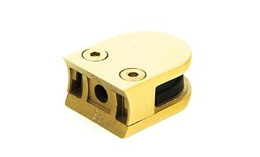 Стеклодержатель литой с вставками под стекло 8 мм (4+4 мм), закругленный под Ø38.1 мм, 40х22х50, золотой k001-88 купить в Перми