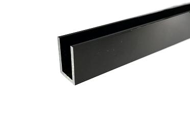 П-образный профиль 19x13, L=2500, под стекло 8 мм, алюминий анодированный в черный глянцевый t756-2500 AND BL купить в Перми