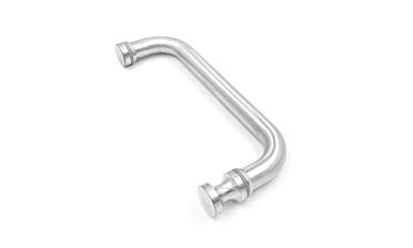 Дверная ручка с кнобом для стекла 8-10 мм, 19х201 мм, отверстие 12 мм, шлифованная t623-200 SSS купить в Перми