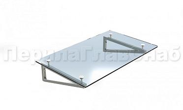 Стеклянный козырек на консоли из трубы купить в Перми
