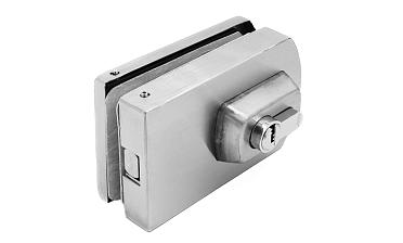 Замок для стеклянной двери вертикальный с ответной частью на стену и пол, шлифованный, вырез 15 t135 SSS купить в Перми