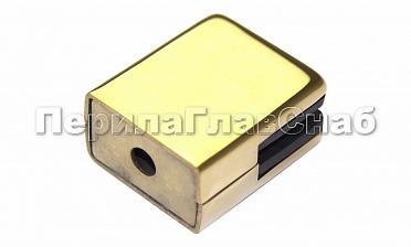 Стеклодержатель штампованный квадратный на плоскость для стекла 8 мм (4+4 мм), полированный, под золото (AISI 304) Фk352-88 купить в Перми