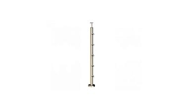 Стойка круглая Ø38.1: 5 ригеледержателей, полированная, высота 950 мм (AISI 304) k715 купить в Перми