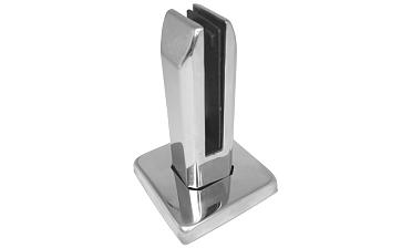 Стеклодержатель напольный, плоский 45х50х160 мм, для стекла 10 - 12 мм, полированный, без сверления стекла AISI 304 k282 купить в Перми