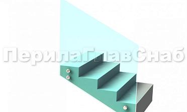 Ограждение без поручня на точечном креплении на лестнице купить в Перми