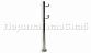 Стойка для пандуса: под 2 поручня Ø38,1 мм для инвалидов, полированная, высота 900 мм  (AISI 304) k750
