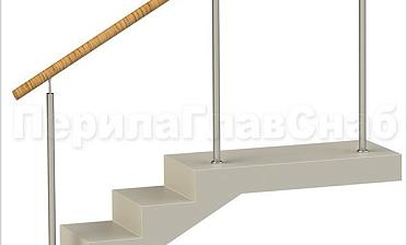 Нержавеющие ограждения без ригелей с пластиковым поручнем купить в Перми